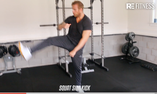 HOW TO DO A SQUAT SIDE KICK RE Fitness International
